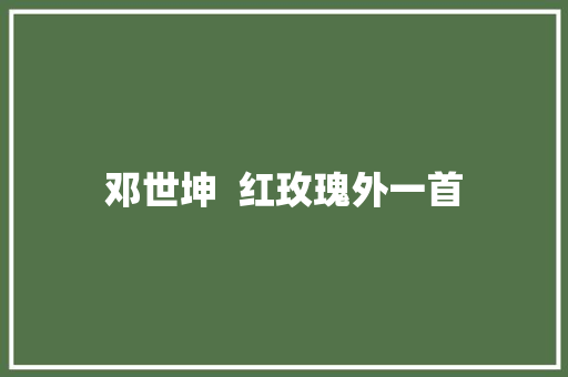 邓世坤  红玫瑰外一首