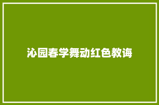 沁园春学舞动红色教诲