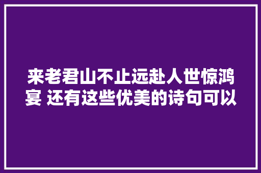 来老君山不止远赴人世惊鸿宴 还有这些优美的诗句可以用一