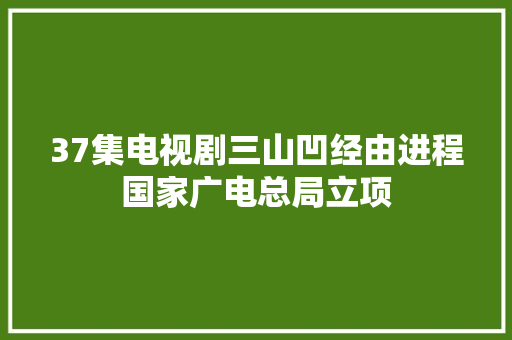 37集电视剧三山凹经由进程国家广电总局立项