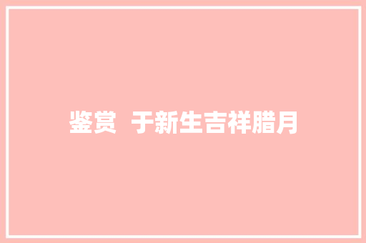 鉴赏  于新生吉祥腊月
