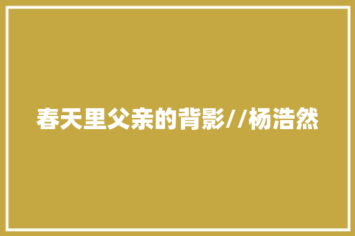 春天里父亲的背影//杨浩然