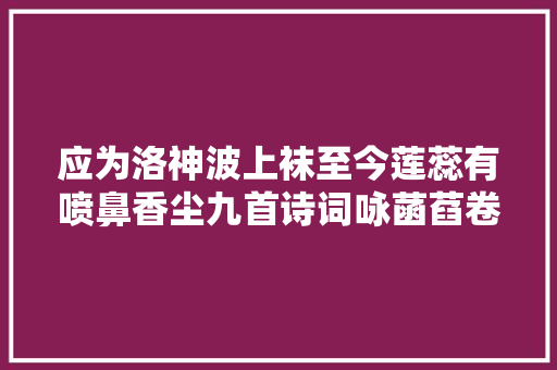 应为洛神波上袜至今莲蕊有喷鼻香尘九首诗词咏菡萏卷合任无邪
