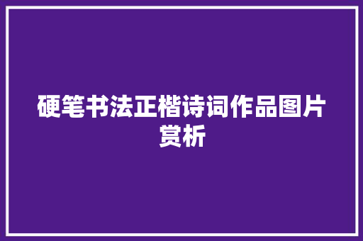 硬笔书法正楷诗词作品图片赏析