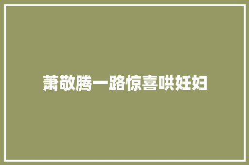 萧敬腾一路惊喜哄妊妇