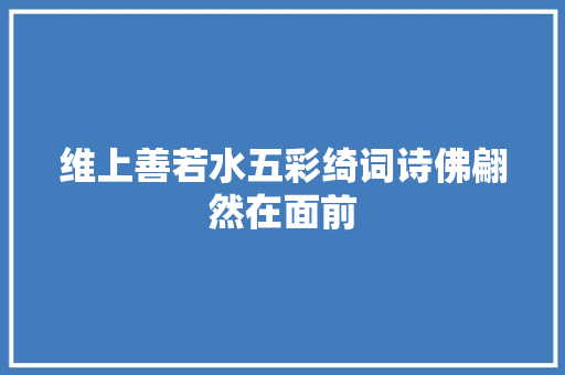 维上善若水五彩绮词诗佛翩然在面前