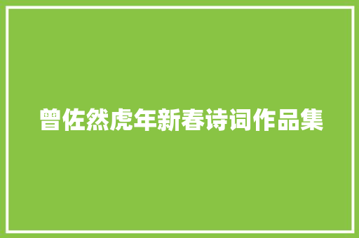曾佐然虎年新春诗词作品集