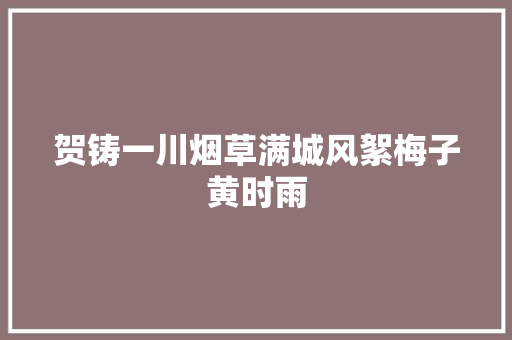 贺铸一川烟草满城风絮梅子黄时雨