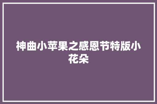 神曲小苹果之感恩节特版小花朵