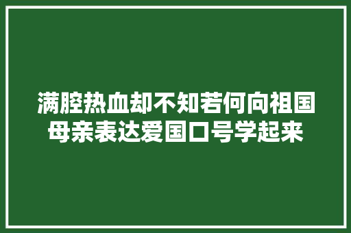 满腔热血却不知若何向祖国母亲表达爱国口号学起来