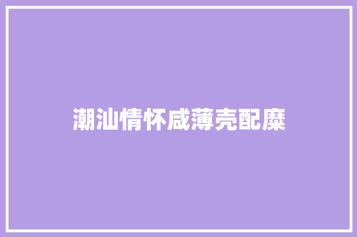 潮汕情怀咸薄壳配糜