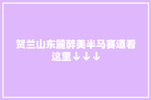 贺兰山东麓醉美半马赛道看这里↓↓↓