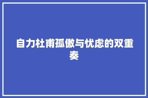 自力杜甫孤傲与忧虑的双重奏