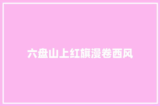六盘山上红旗漫卷西风