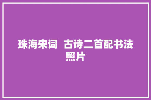 珠海宋词  古诗二首配书法照片