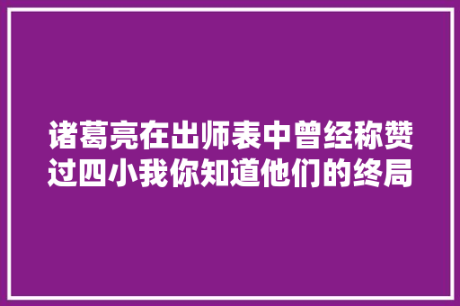 诸葛亮在出师表中曾经称赞过四小我你知道他们的终局若何吗
