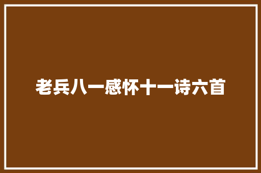老兵八一感怀十一诗六首