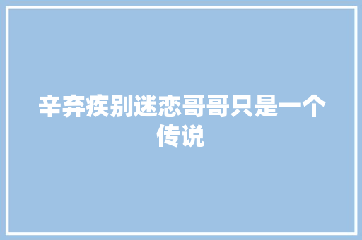 辛弃疾别迷恋哥哥只是一个传说