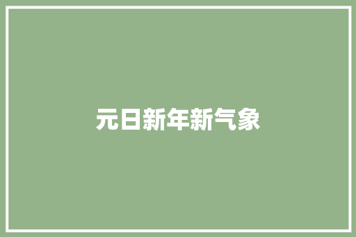 元日新年新气象