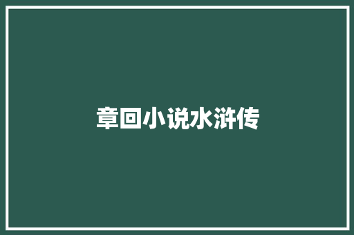 章回小说水浒传