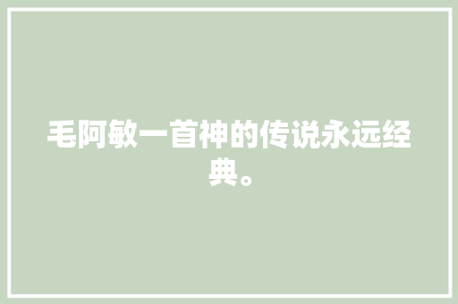 毛阿敏一首神的传说永远经典。