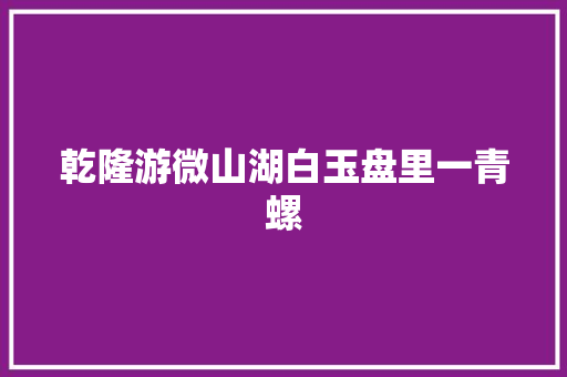 乾隆游微山湖白玉盘里一青螺