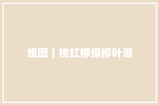 组图丨桃红柳绿柳叶湖
