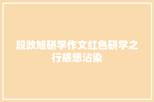 段政旭研学作文红色研学之行感想沾染