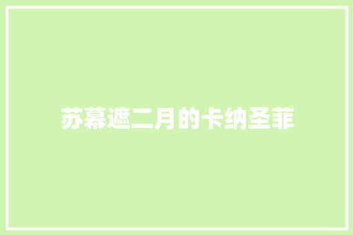 苏幕遮二月的卡纳圣菲