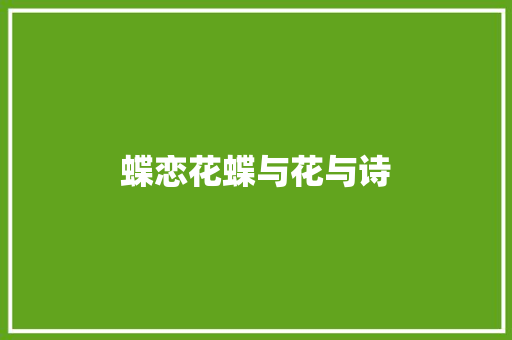 蝶恋花蝶与花与诗