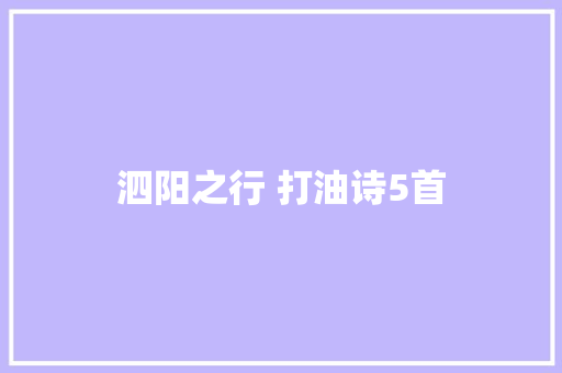 泗阳之行 打油诗5首