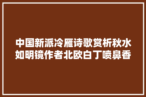 中国新派冷雁诗歌赏析秋水如明镜作者北欧白丁喷鼻香