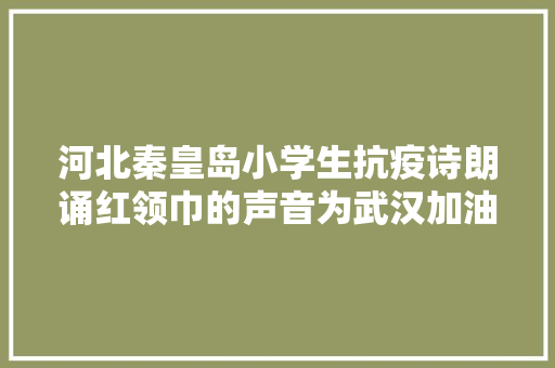 河北秦皇岛小学生抗疫诗朗诵红领巾的声音为武汉加油