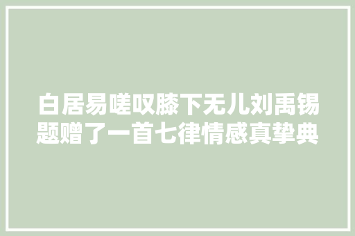 白居易嗟叹膝下无儿刘禹锡题赠了一首七律情感真挚典故浩瀚