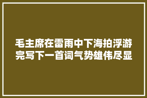 毛主席在雷雨中下海拍浮游完写下一首词气势雄伟尽显伟人风仪