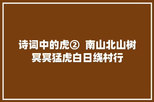 诗词中的虎②  南山北山树冥冥猛虎白日绕村行