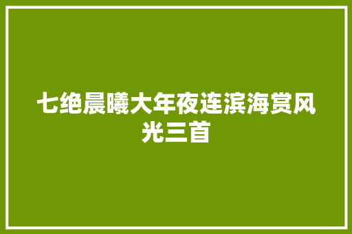 七绝晨曦大年夜连滨海赏风光三首