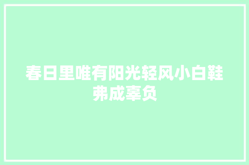 春日里唯有阳光轻风小白鞋弗成辜负