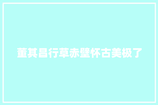 董其昌行草赤壁怀古美极了