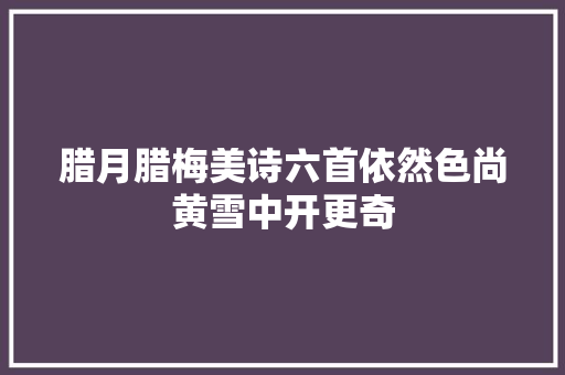 腊月腊梅美诗六首依然色尚黄雪中开更奇