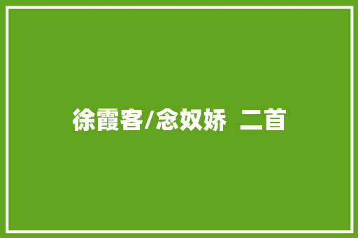 徐霞客/念奴娇  二首