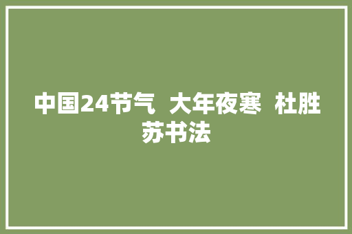 中国24节气  大年夜寒  杜胜苏书法
