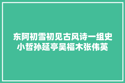 东阿初雪初见古风诗一组史小哲孙延亭吴福木张伟英