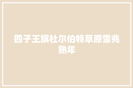 四子王旗杜尔伯特草原雪兆熟年