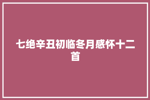 七绝辛丑初临冬月感怀十二首