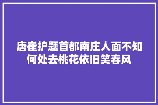 唐崔护题首都南庄人面不知何处去桃花依旧笑春风