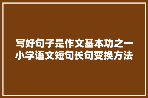 写好句子是作文基本功之一小学语文短句长句变换方法附习题