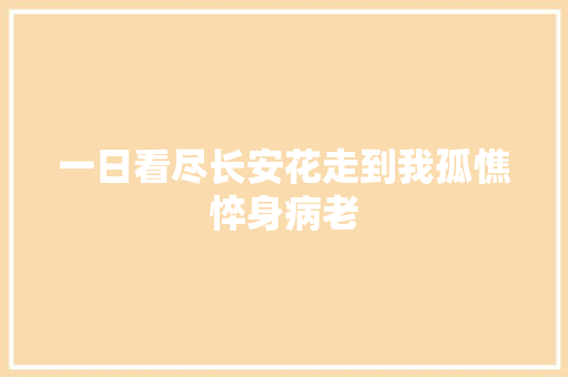 一日看尽长安花走到我孤憔悴身病老