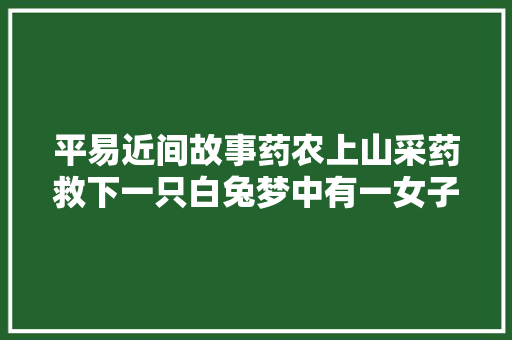 平易近间故事药农上山采药救下一只白兔梦中有一女子说明天别上山