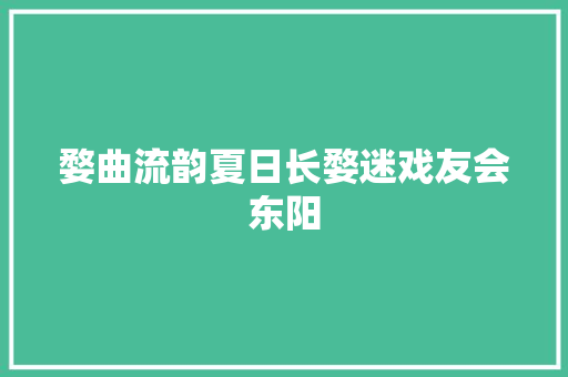 婺曲流韵夏日长婺迷戏友会东阳